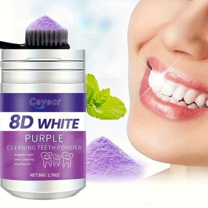 Ceyecr Purple Teeth Whitening Powder, 50g/1.76.Oz - Deep Clean & Tooth Cleaning Powder, Fresh Breath Toothpaste, Natural Essenc